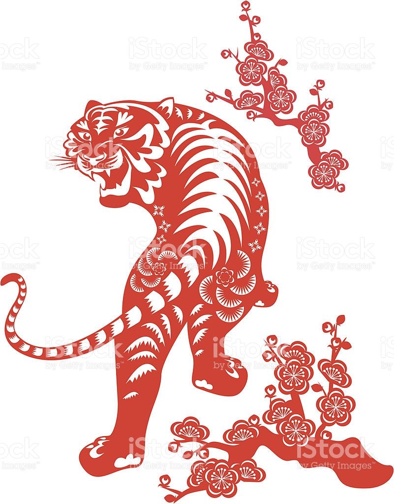 801x1024 Chinese Style Of Paper Cut For Year Of The Tiger Back Tattoo