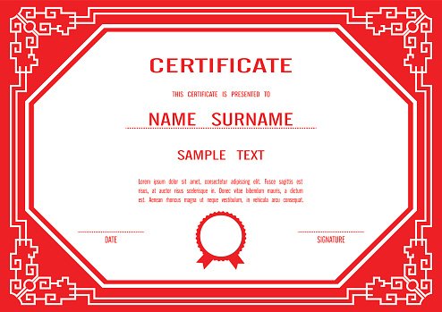 494x349 Chinese Vector Certificate Template Premium Clipart