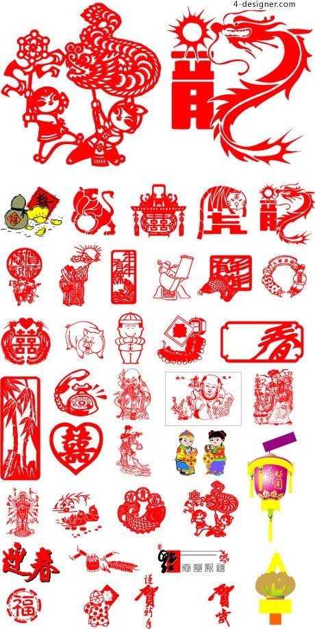 460x917 Designer Traditional Chinese New Year Element Vector Material