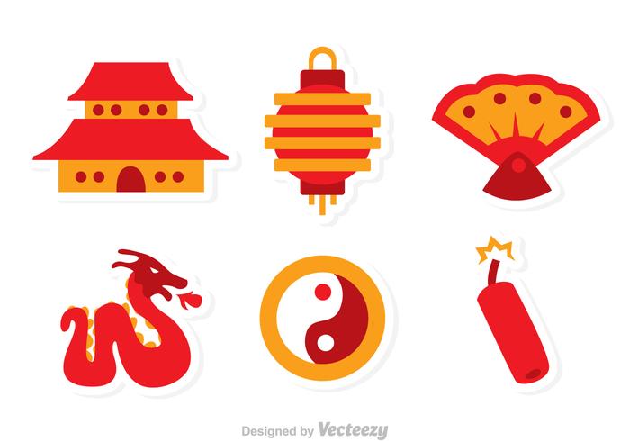 700x490 Chinese Vector Flat Icons