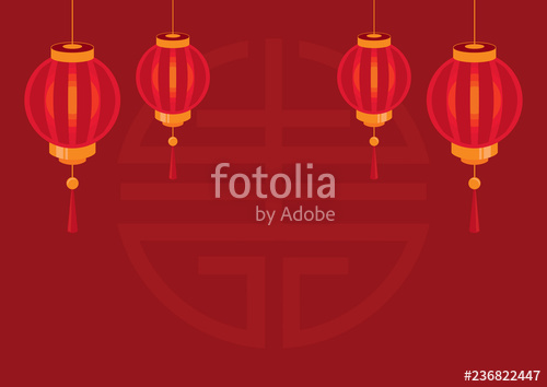 500x354 Chinese Red Background With Lanterns Vector Beautiful Red