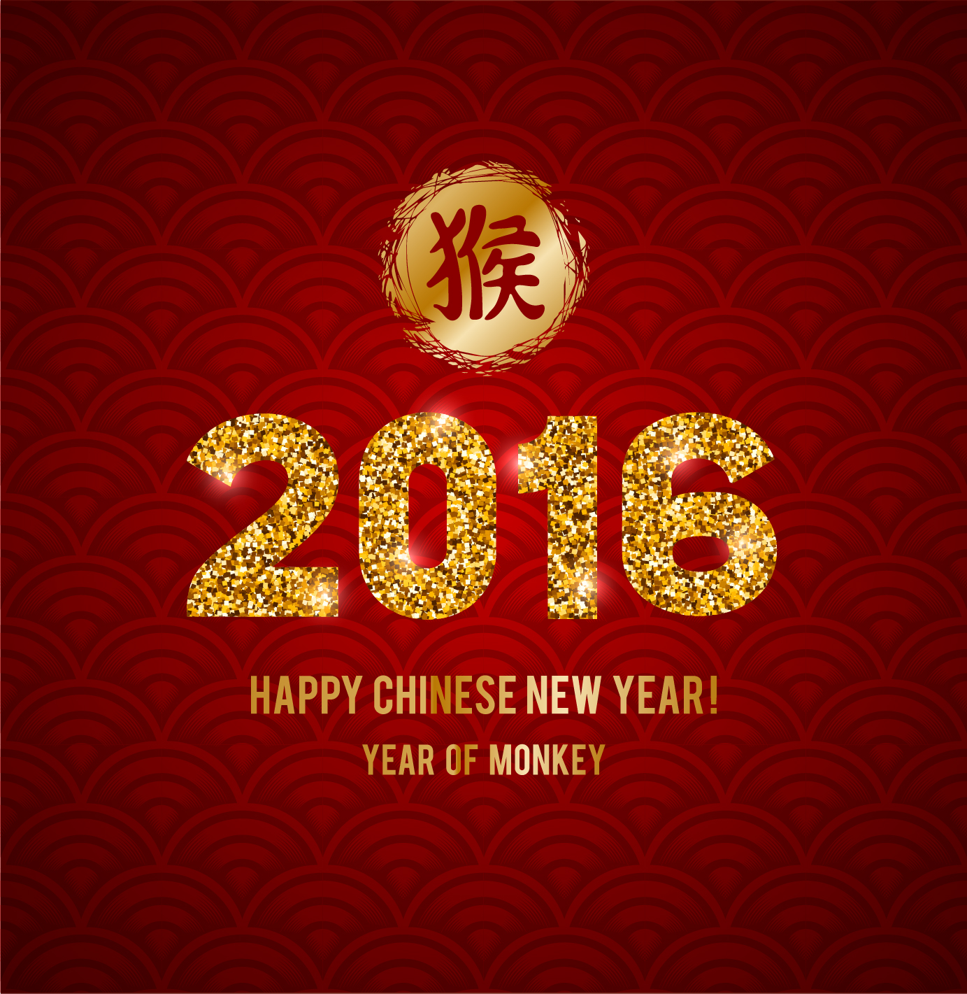 1383x1421 Golden China New Year With Red Background Vector Free Download