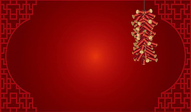 650x383 Great Red Chinese New Year Firecrackers Wind Vector Background