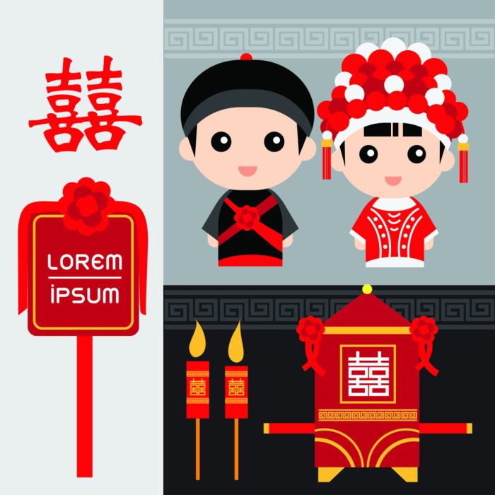 Chinese Wedding Cartoon Couple Wedding Background Pattern Vector 700x700 Chinese Wedding Cartoon Couple Wedding Background Pattern Vector