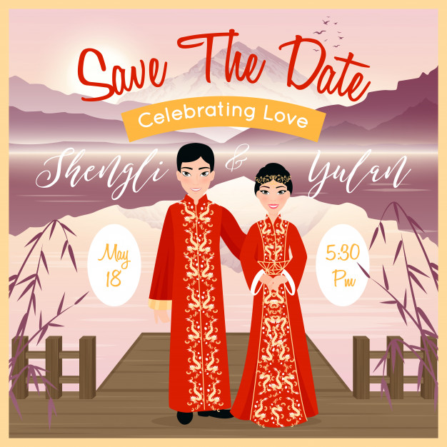 Chinese Wedding Couple Poster Vector Free Download 626x626 Chinese Wedding Couple Poster Vector Free Download