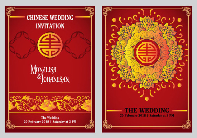 Chinese Wedding Invitation Back And Front Design Free Vector 632x443 Chinese Wedding Invitation Back And Front Design Free Vector