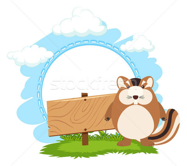 600x532 Wooden Sign And Chipmunk Vector Illustration Daniel Cole