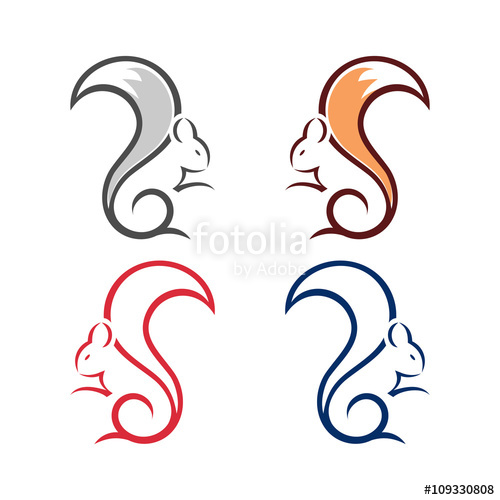 500x500 Abstract Squirrel Chipmunk Line Art Character Illustration Stock