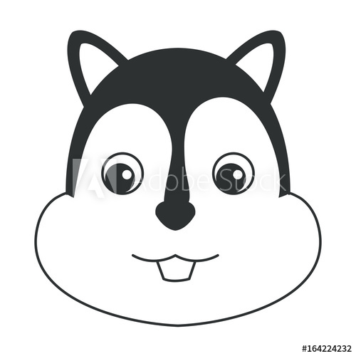 500x500 Cute And Tender Chipmunk Vector Illustration Design