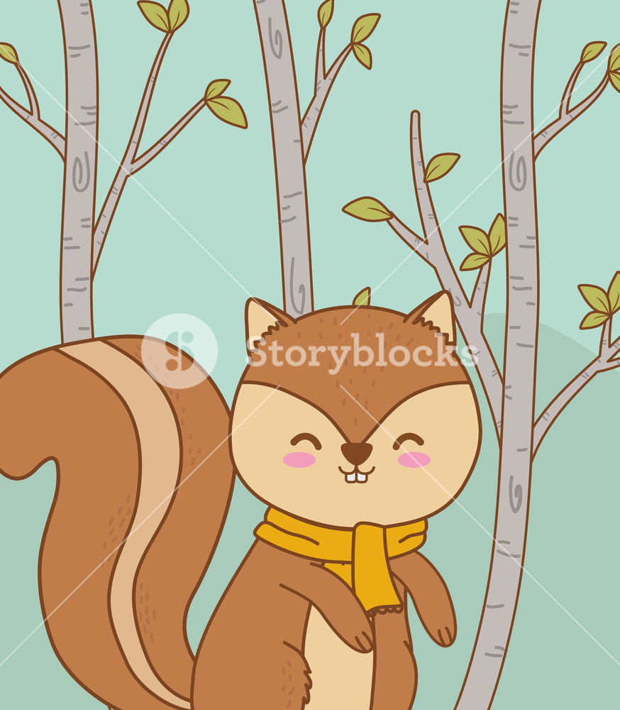 874x1000 Cute Chipmunk Woodland Character Vector Illustration Design