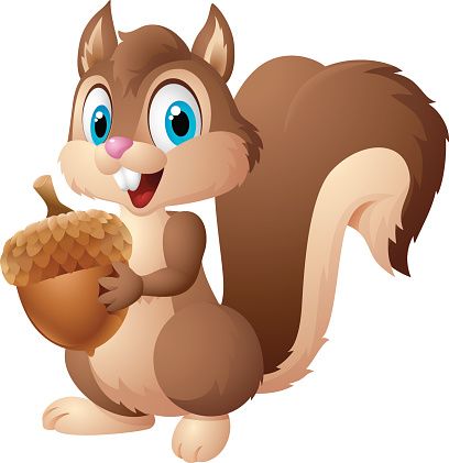 408x421 Cartoon Squirrel Holding Acorn Vector Art Illustration Chipmunk