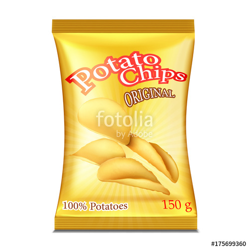 500x500 A Packet Of Chips Vector Illustration Stock Image And Royalty