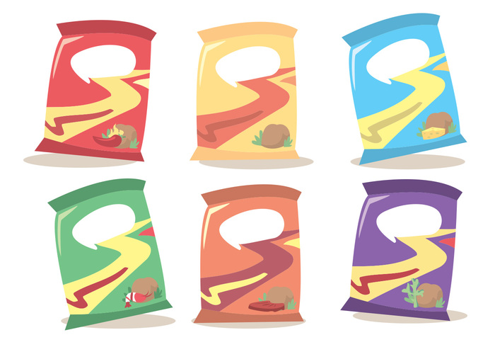 700x490 Bag Of Chips Vector Set