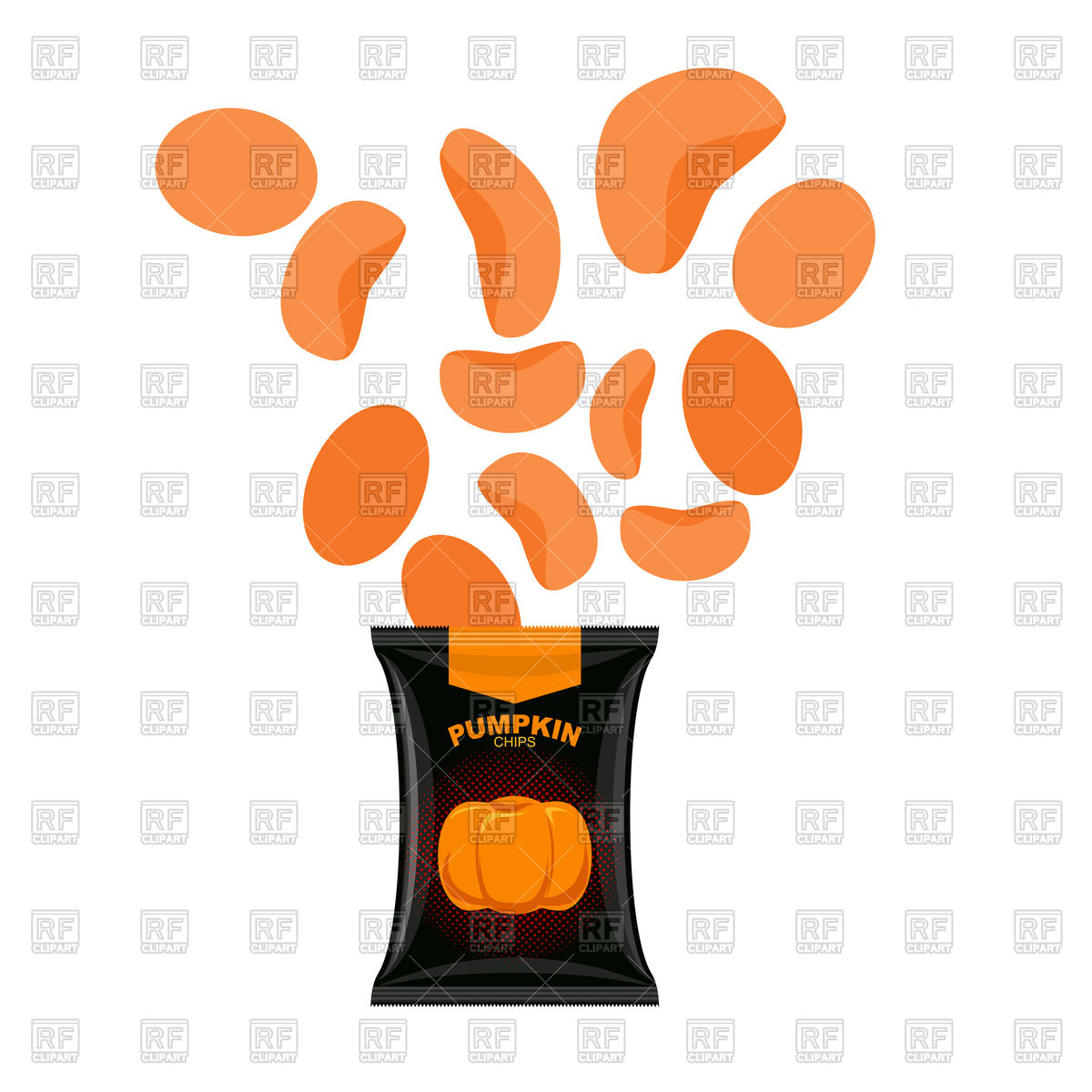 1200x1200 Pumpkin Chips Packaging Of Vegetable Chips Vector Image Of Food