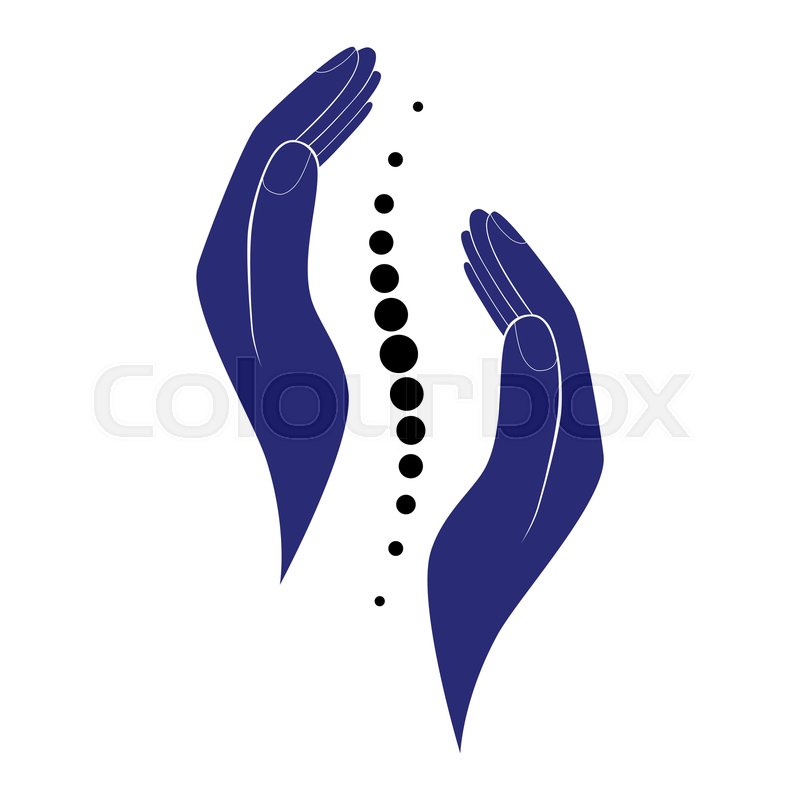 800x800 Chiropractic Logo Hand Design Spine Stock Vector Colourbox