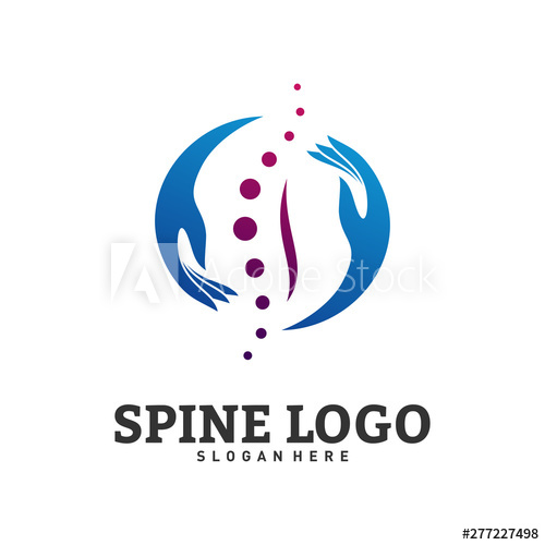 500x500 Spine Care Logo Design Concept Vector Chiropractic Logo Template