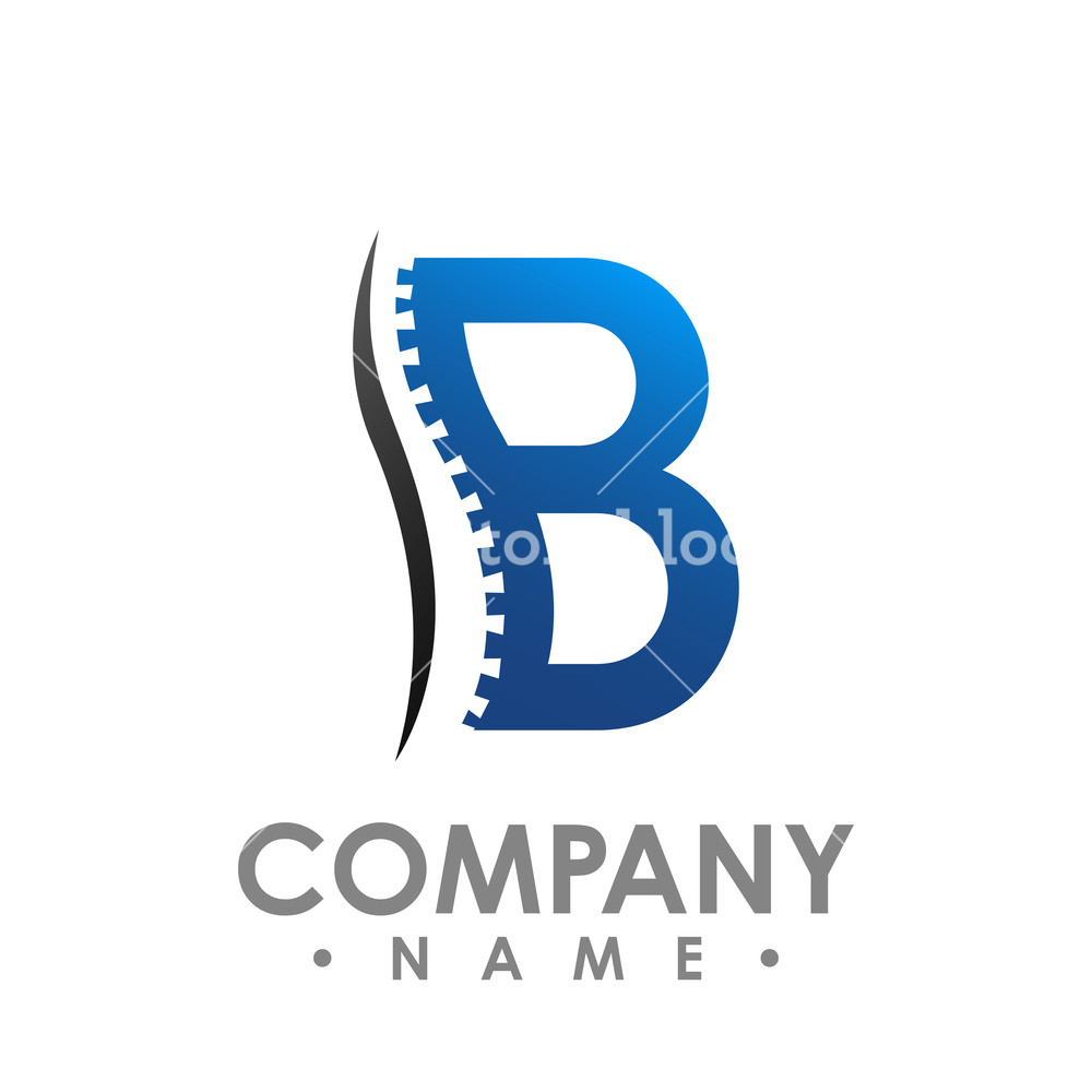 1000x1000 B Letter Chiropractic Abstract Vector Logo Design Template