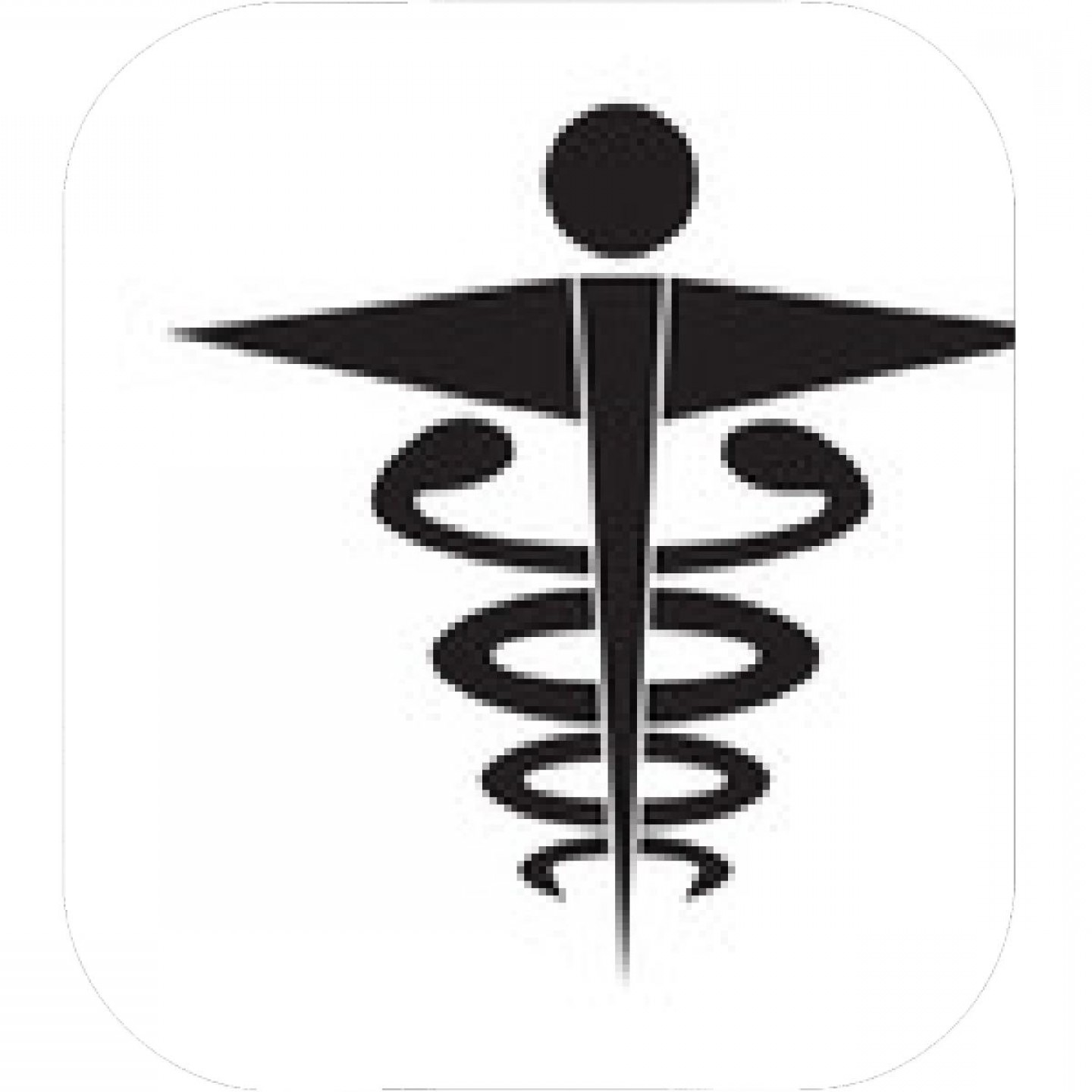 1440x1440 Black And White Caduceus Medical Symbol Icon Vector Isolated White