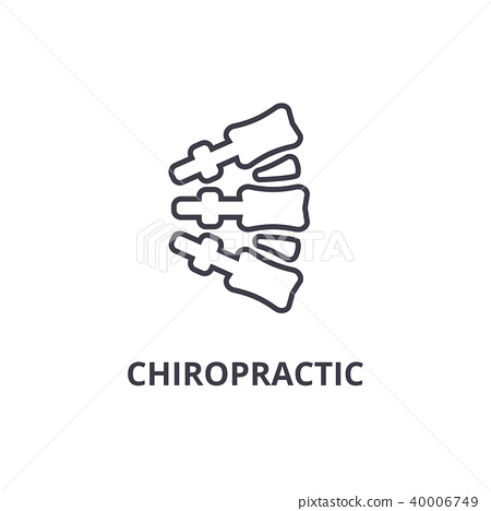 450x468 Chiropractic Thin Line Icon, Sign, Symbol, Illustation, Linear