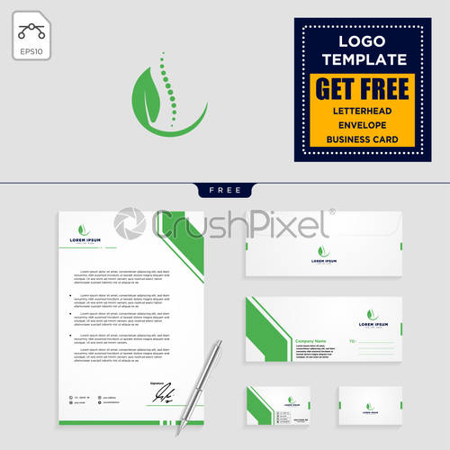 500x500 Chiropractic Leaf Logo Template Vector Illustration And Stationery