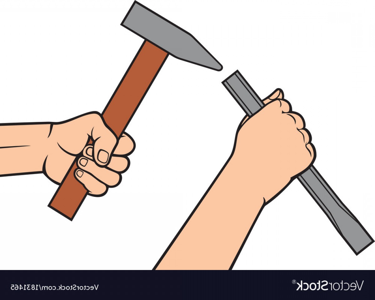 1200x960 Hands Holding A Hammer And Chisel Vector Createmepink