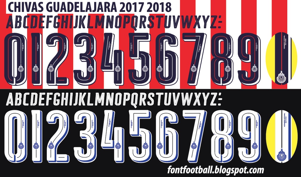 1010x594 Font Football Font Vector Chivas Guadalajara Kit