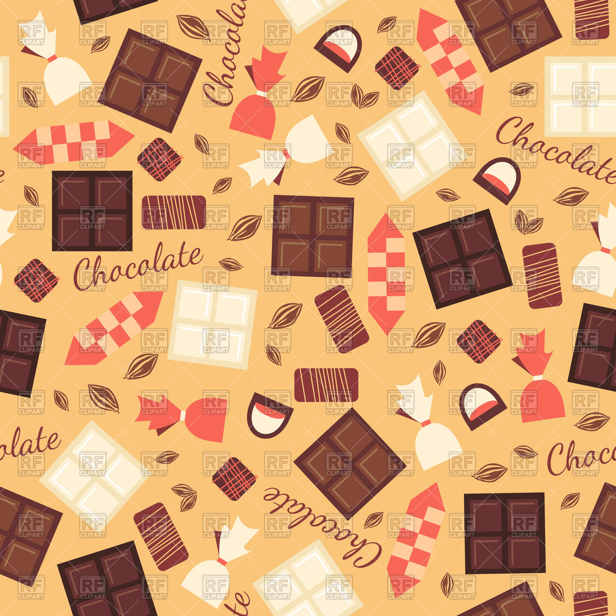 Seamless Background With Chocolate Sweets Vector Image 1200x1200 Seamless Background With Chocolate Sweets Vector Image