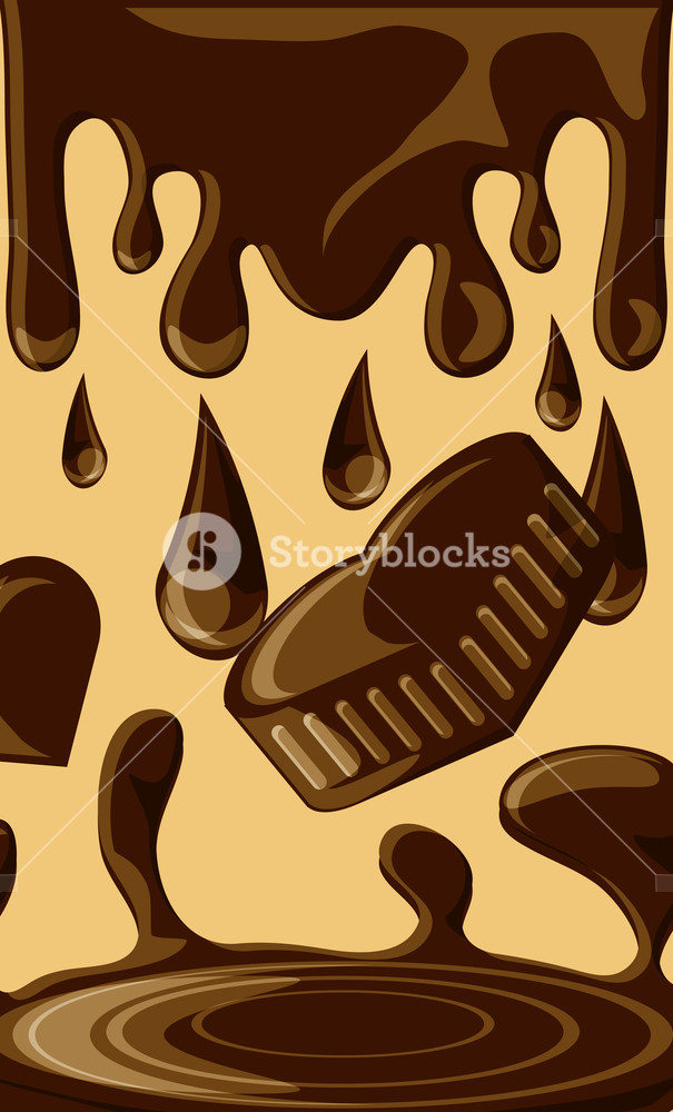 Melted Chocolate And Falling Chocolate Heart Over Yellow 605x1000 Melted Chocolate And Falling Chocolate Heart Over Yellow