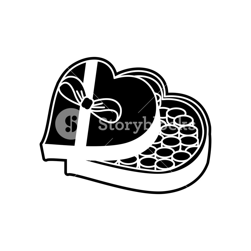 1000x1000 Chocolate Box Of Love Romance And Passion Theme Isolated Design