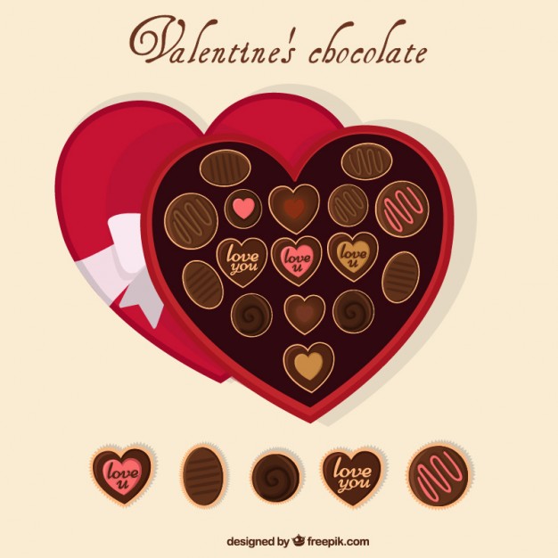 626x626 Chocolates Heart Shaped Box Vector Free Download