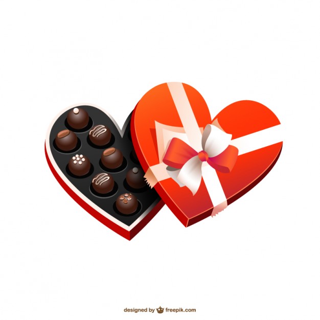 626x626 Heart Shaped Chocolate Box Vector Free Download