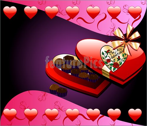 500x428 Illustration Of Heart Chocolate Box