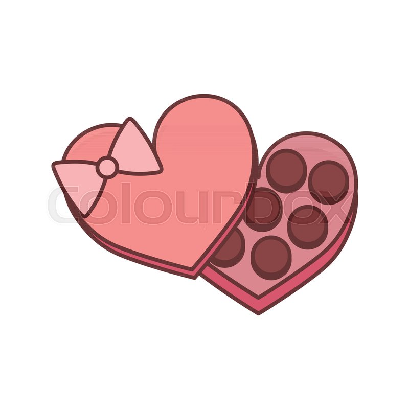 800x800 Chocolate Box Valentine Gift Vector Stock Vector Colourbox