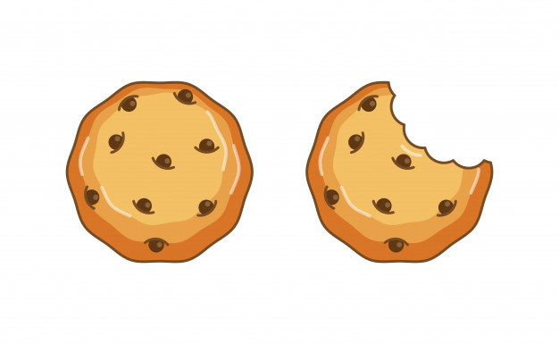 626x385 Chocolate Chip Cookie Vector Illustration, Top View Vector