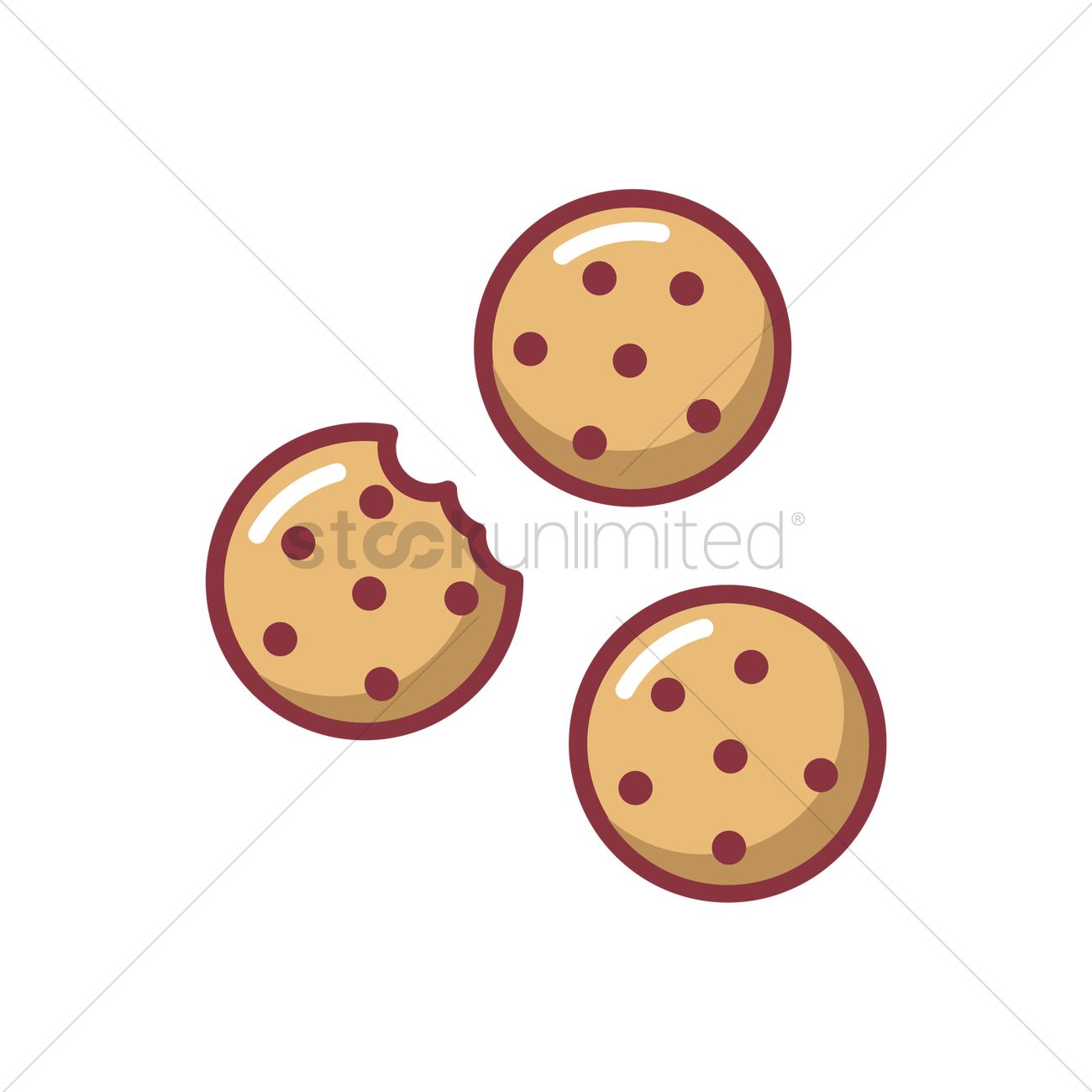 1300x1300 Chocolate Chip Cookies Vector Image