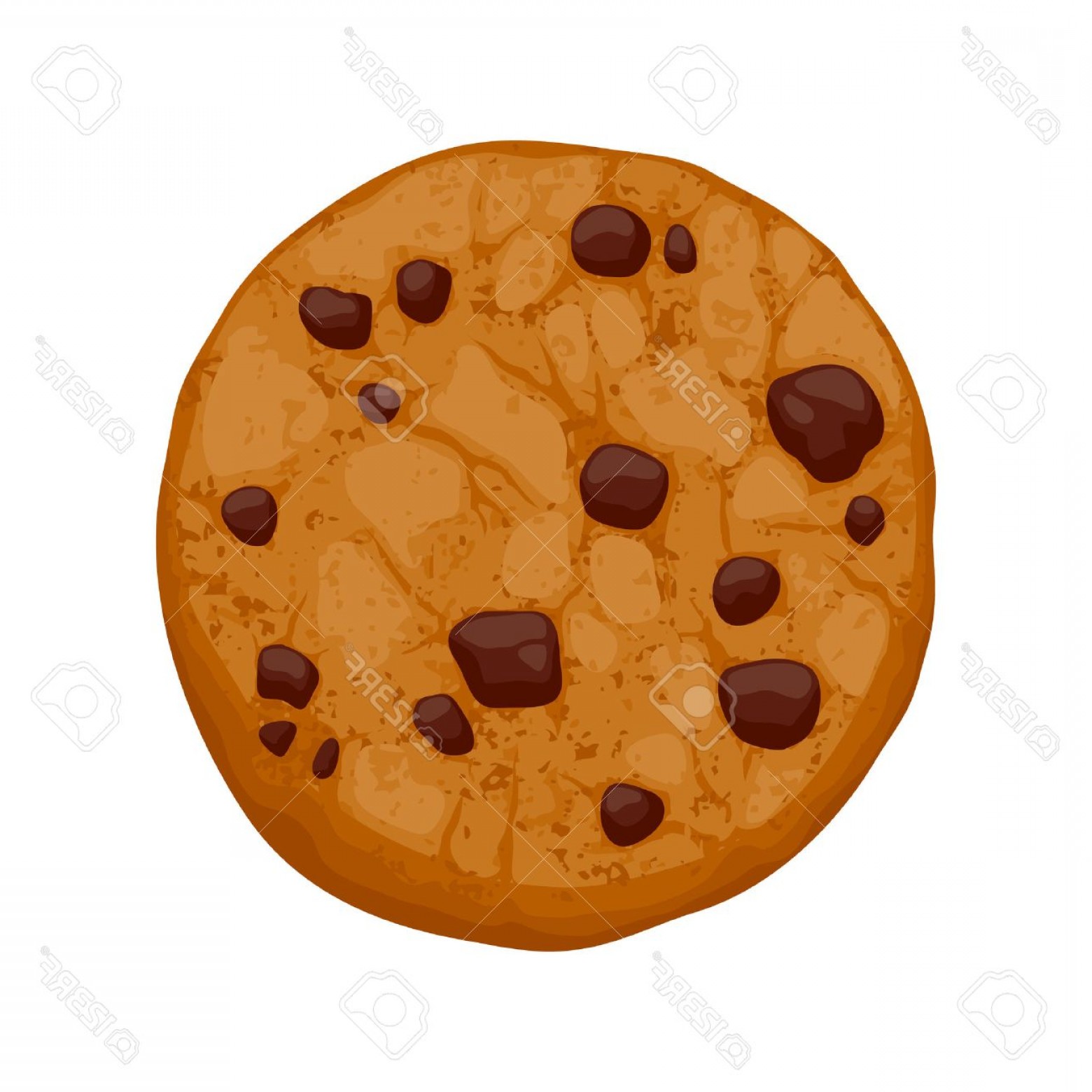 1560x1560 Photostock Vector Chocolate Chips Cookie Vector Illustration Sweet