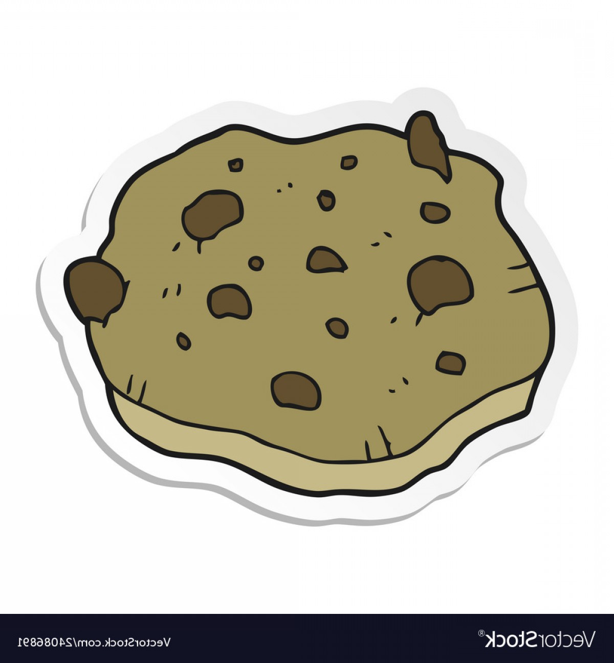 1200x1296 Sticker Of A Cartoon Chocolate Chip Cookie Vector Soidergi