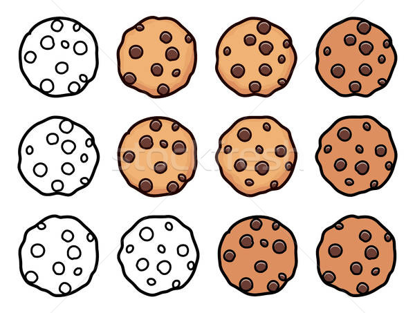 600x453 Vector Set Of Chocolate Chip Whole Cookies Vector Illustration