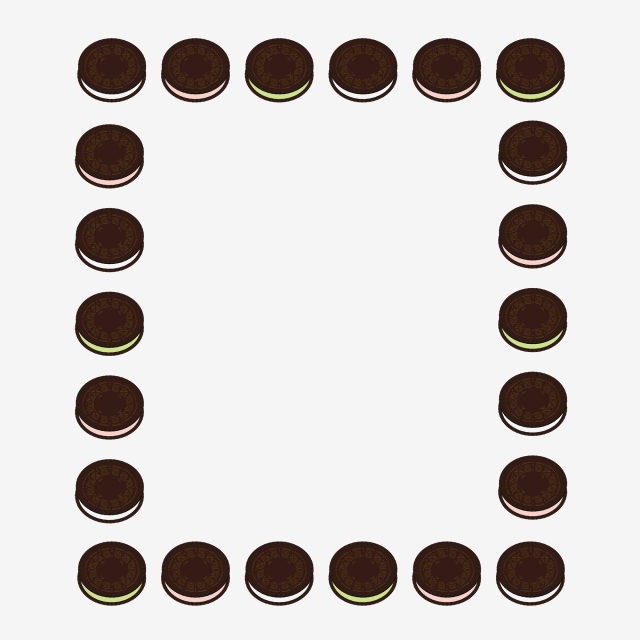 Multi Flavor Chocolate Chip Cookies Food Vector Border, Food 640x640 Multi Flavor Chocolate Chip Cookies Food Vector Border, Food
