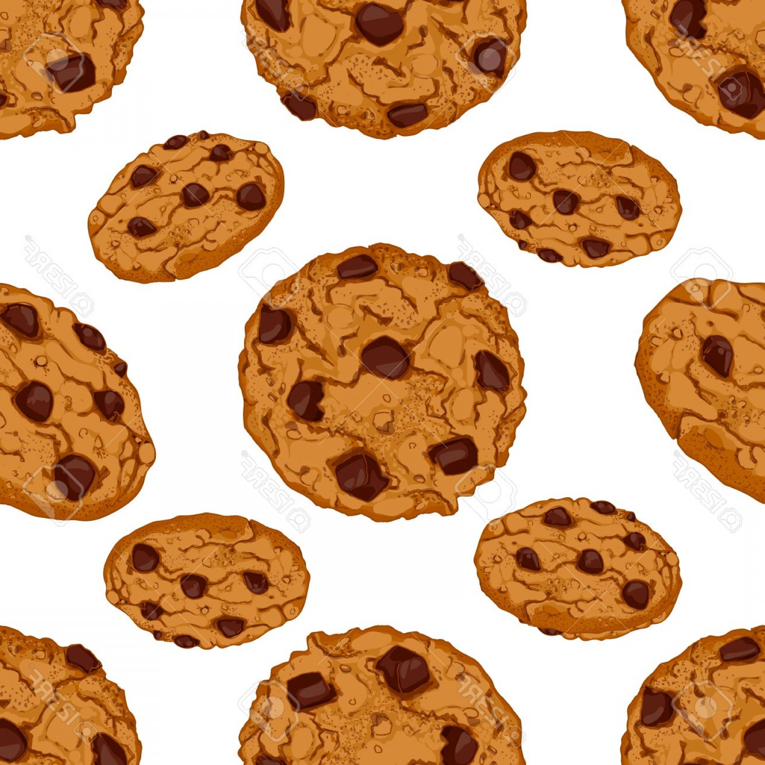 Photostock Vector Seamless Pattern With Chocolate Chip Cookies 1560x1560 Photostock Vector Seamless Pattern With Chocolate Chip Cookies