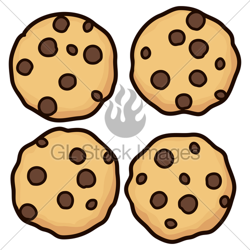 Vector Set Of Chocolate Chip Whole Cookies Gl Stock Images 500x500 Vector Set Of Chocolate Chip Whole Cookies Gl Stock Images
