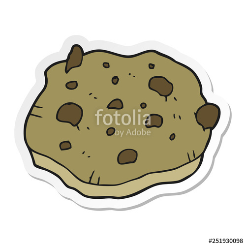 Sticker Of A Cartoon Chocolate Chip Cookie Stock Image 500x500 Sticker Of A Cartoon Chocolate Chip Cookie Stock Image