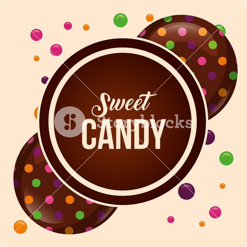 Sweet Candy Chocolate Chip Circle Sign Chips Vector Illustration 1000x1000 Sweet Candy Chocolate Chip Circle Sign Chips Vector Illustration
