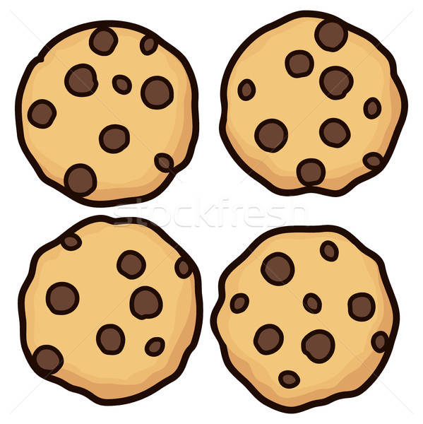 Vector Set Of Chocolate Chip Whole Cookies Vector Illustration 599x600 Vector Set Of Chocolate Chip Whole Cookies Vector Illustration