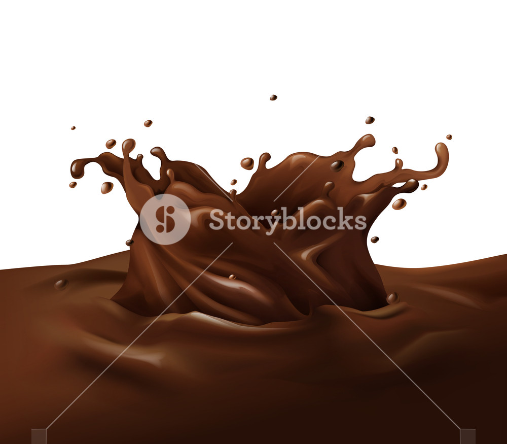 1000x875 Chocolate Splash Vector Illustration Of Realistic Dark Or Milky