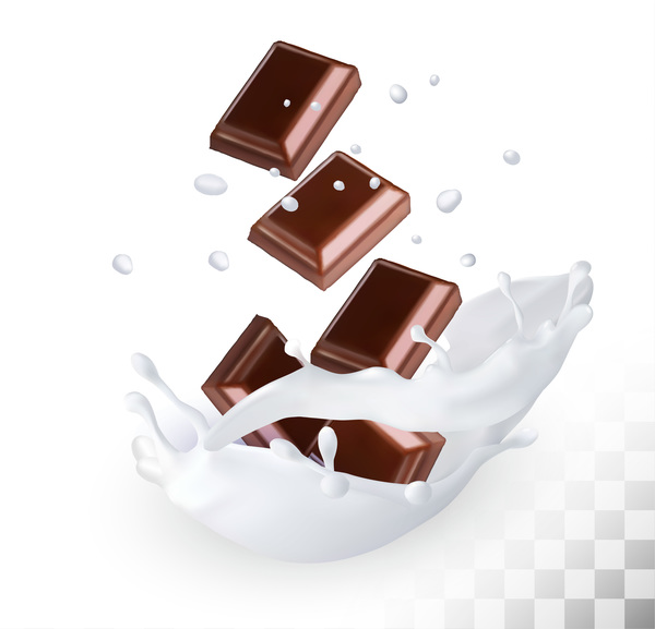 600x577 Chocolate With Splash Milk Vector Free Download