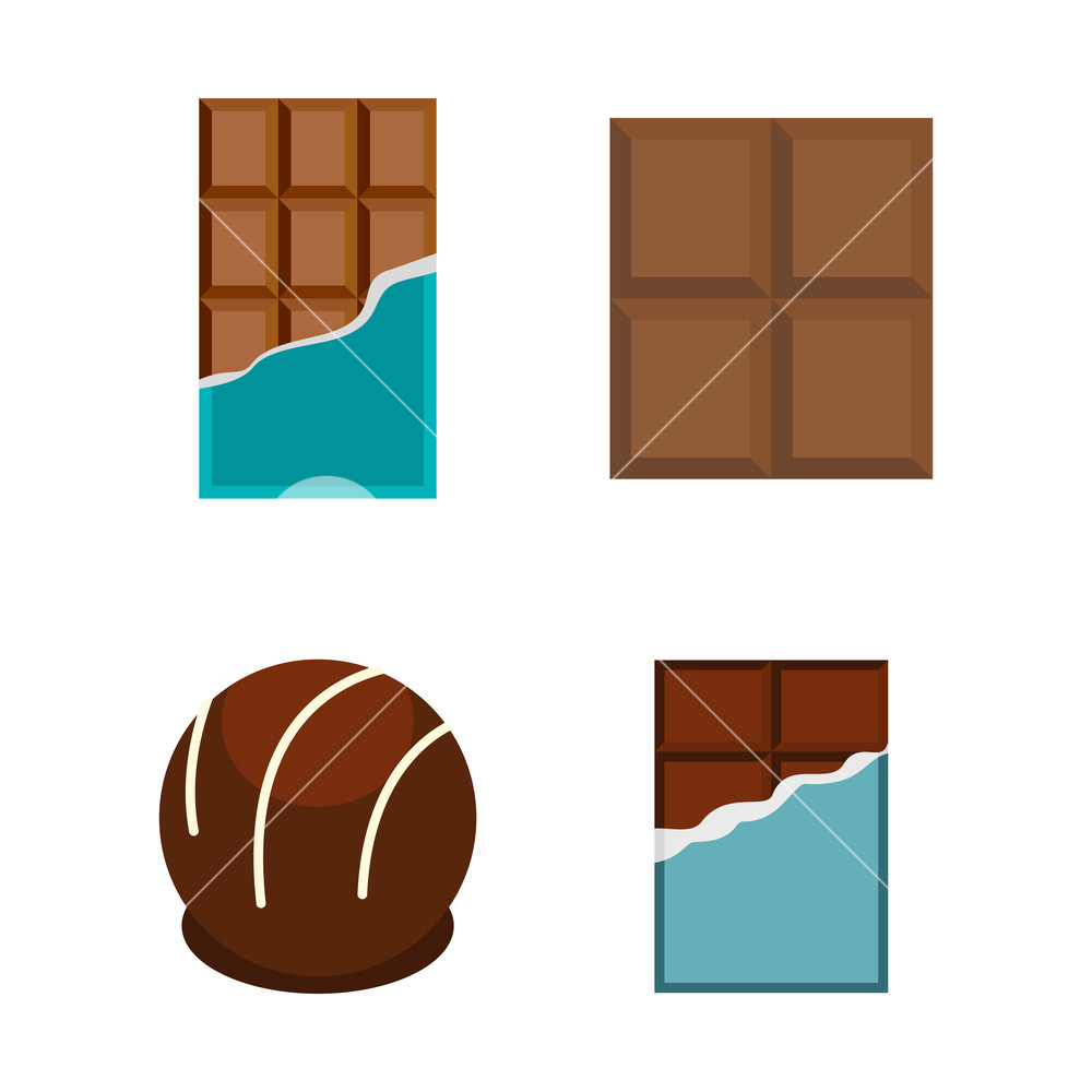 1000x1000 Chocolate Icon Set Flat Set Of Chocolate Vector Icons For Web