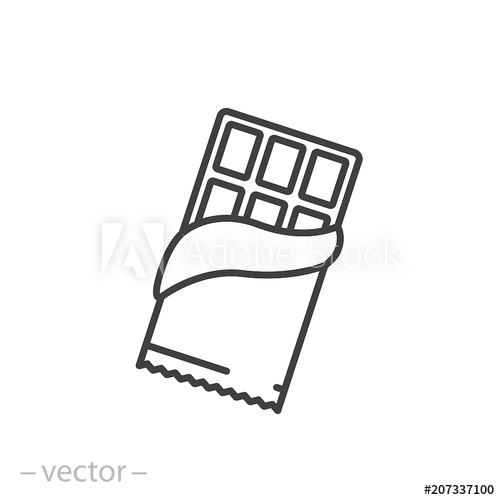 500x500 Chocolate Line Icon, Opened Chocolate