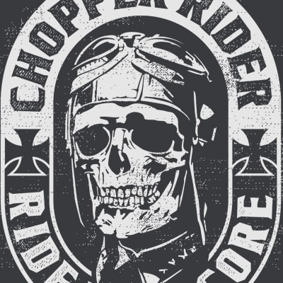 400x400 Chopper Rider T Shirt Vector