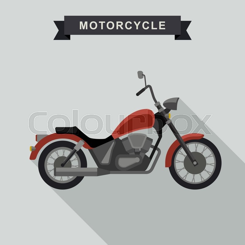 800x800 Chopper Motorcycle In Flat Style Stock Vector Colourbox